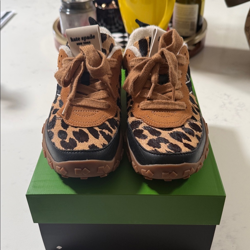 Kate Spade Kids Sneakers - Tan and Black Leopard